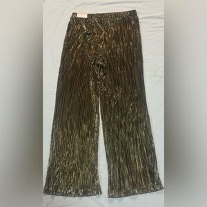 Cooper & Ella Gold Metallic Pleated Skirt